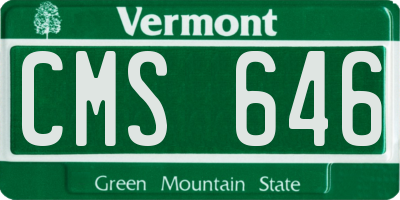 VT license plate CMS646
