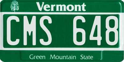 VT license plate CMS648