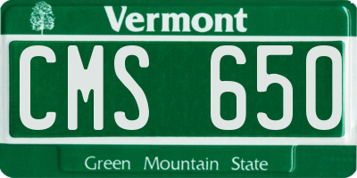 VT license plate CMS650