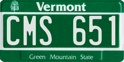 VT license plate CMS651