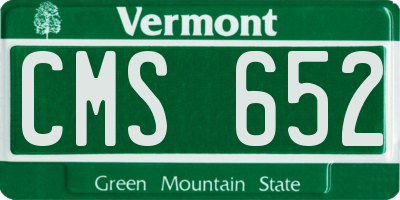 VT license plate CMS652