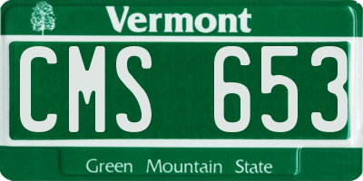 VT license plate CMS653