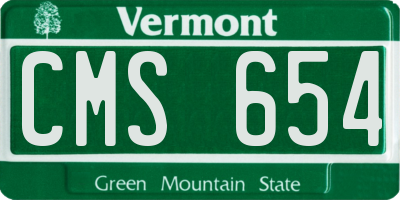 VT license plate CMS654