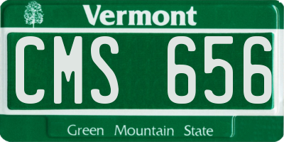 VT license plate CMS656