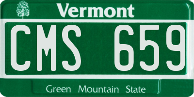 VT license plate CMS659