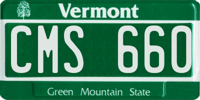 VT license plate CMS660
