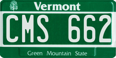 VT license plate CMS662