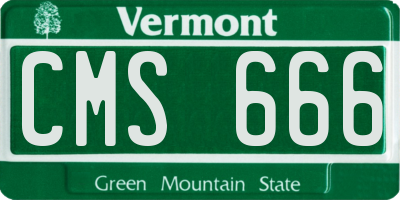 VT license plate CMS666