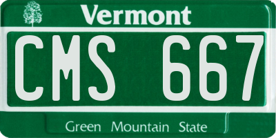 VT license plate CMS667