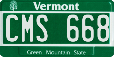 VT license plate CMS668