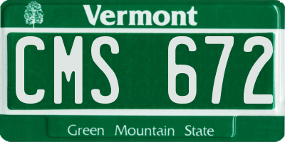 VT license plate CMS672