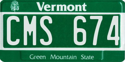 VT license plate CMS674