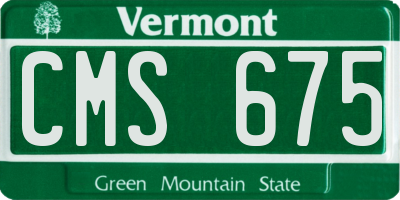 VT license plate CMS675
