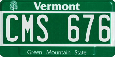 VT license plate CMS676