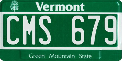 VT license plate CMS679