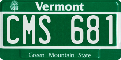 VT license plate CMS681