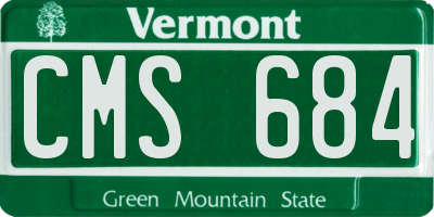 VT license plate CMS684