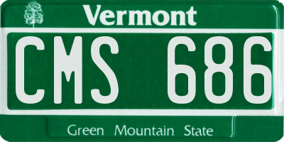 VT license plate CMS686
