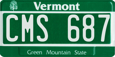 VT license plate CMS687