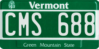 VT license plate CMS688