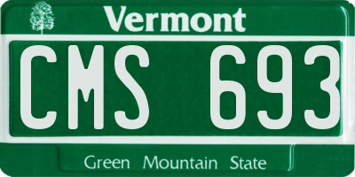 VT license plate CMS693