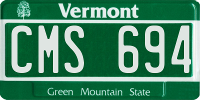 VT license plate CMS694