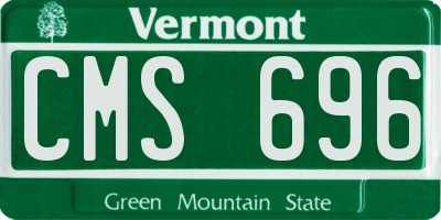 VT license plate CMS696