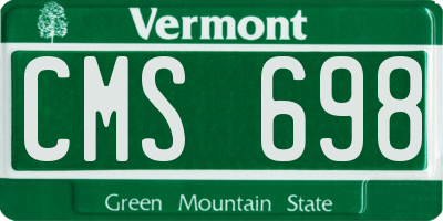 VT license plate CMS698