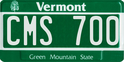 VT license plate CMS700