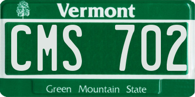 VT license plate CMS702
