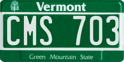 VT license plate CMS703