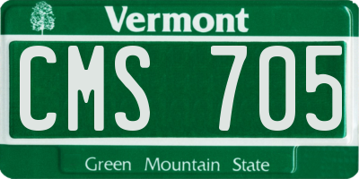 VT license plate CMS705