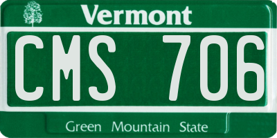 VT license plate CMS706