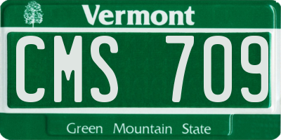 VT license plate CMS709