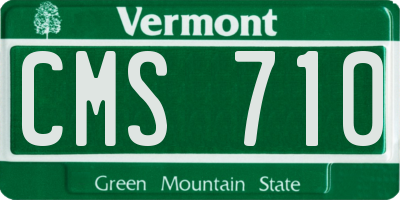 VT license plate CMS710