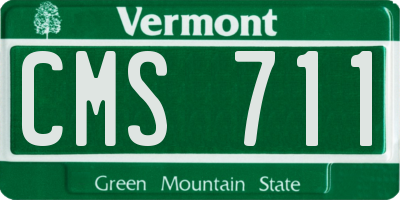 VT license plate CMS711