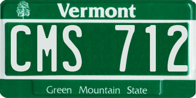 VT license plate CMS712