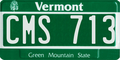 VT license plate CMS713