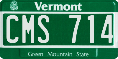 VT license plate CMS714
