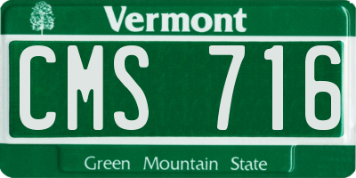 VT license plate CMS716