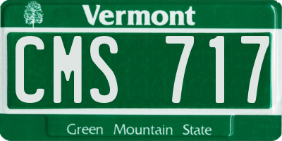 VT license plate CMS717