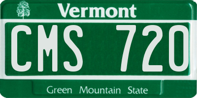 VT license plate CMS720