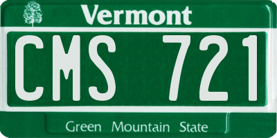 VT license plate CMS721
