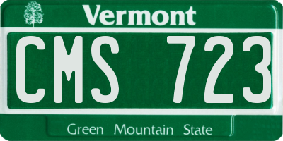 VT license plate CMS723