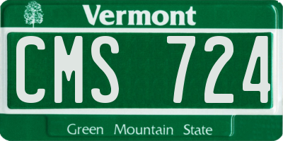 VT license plate CMS724