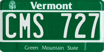 VT license plate CMS727