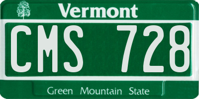 VT license plate CMS728
