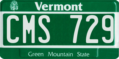 VT license plate CMS729