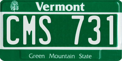 VT license plate CMS731