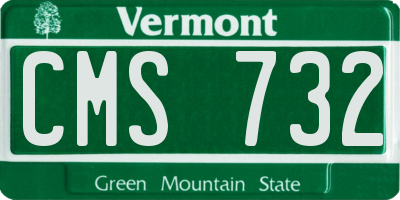 VT license plate CMS732